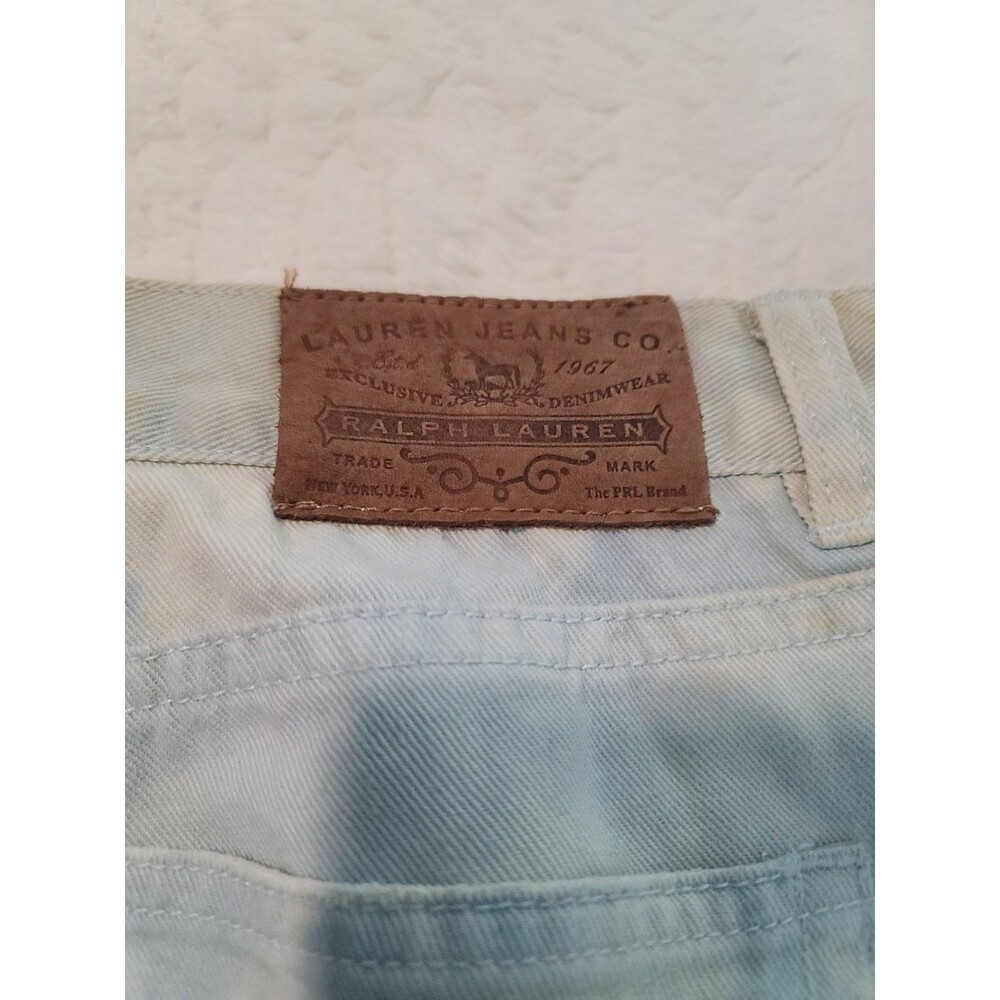 Lauren Jeans Co Ralph Lauren Womens Sz 6 Straight Leg Sky Blue Bleach Dyed Denim - Picture 7 of 12